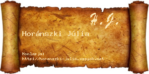 Horánszki Júlia névjegykártya