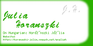 julia horanszki business card